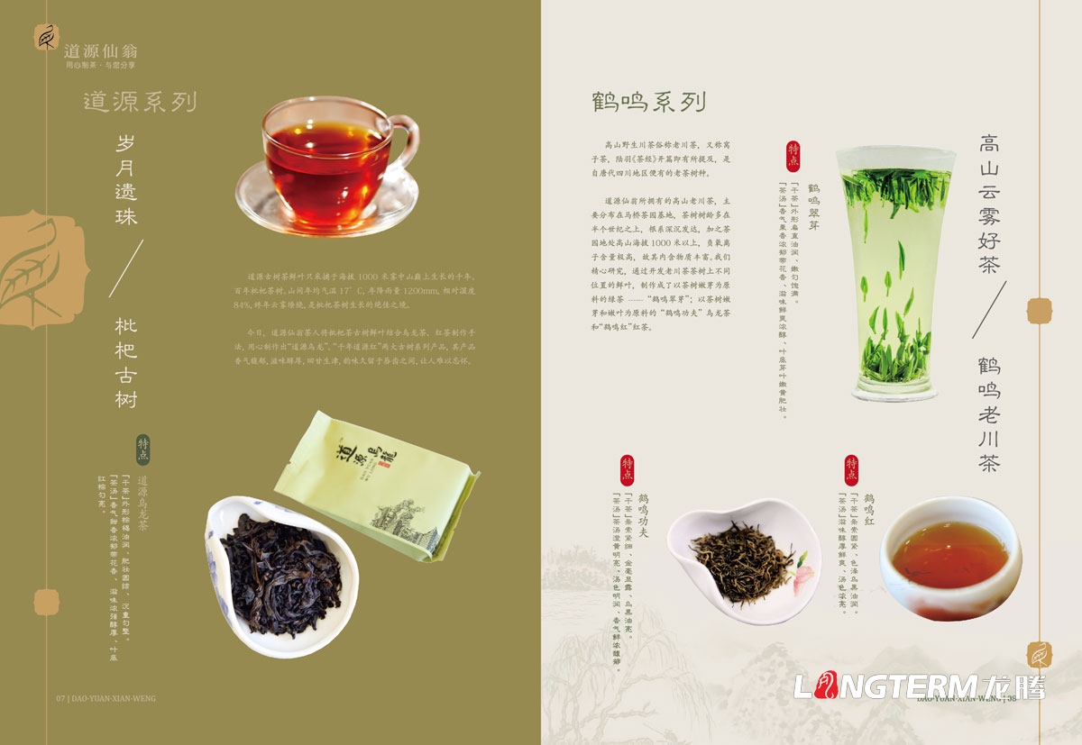 成都道源仙翁茶業(yè)有限公司茶葉宣傳設(shè)計_大邑縣茶葉產(chǎn)品宣傳手冊設(shè)計公司_茶葉公司企業(yè)形象宣傳畫冊設(shè)計